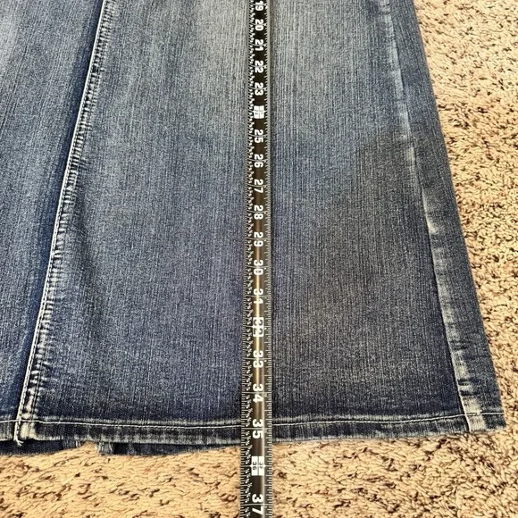 NWT Cato Denim Midi Skirt Size 14 Y2K Embellished Pocket Western Jean Skirt - Picture 8 of 10